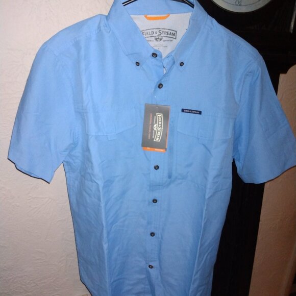 Field & Stream Universal Travel Shirt Fishing Stream Blue Men's‎ Size M NEW - Picture 1 of 11